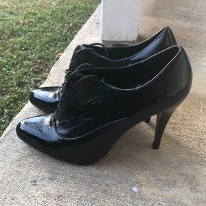Aldo Patent Leather Heeled Oxfords